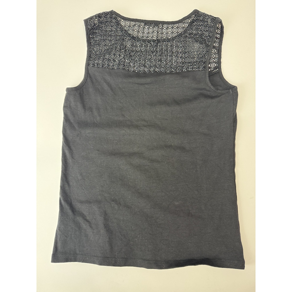 TU Woman Black Lace Yoke Sleeveless Top Romanitc Gothic Whimsigoth Tank Size 14 - Picture 2 of 7